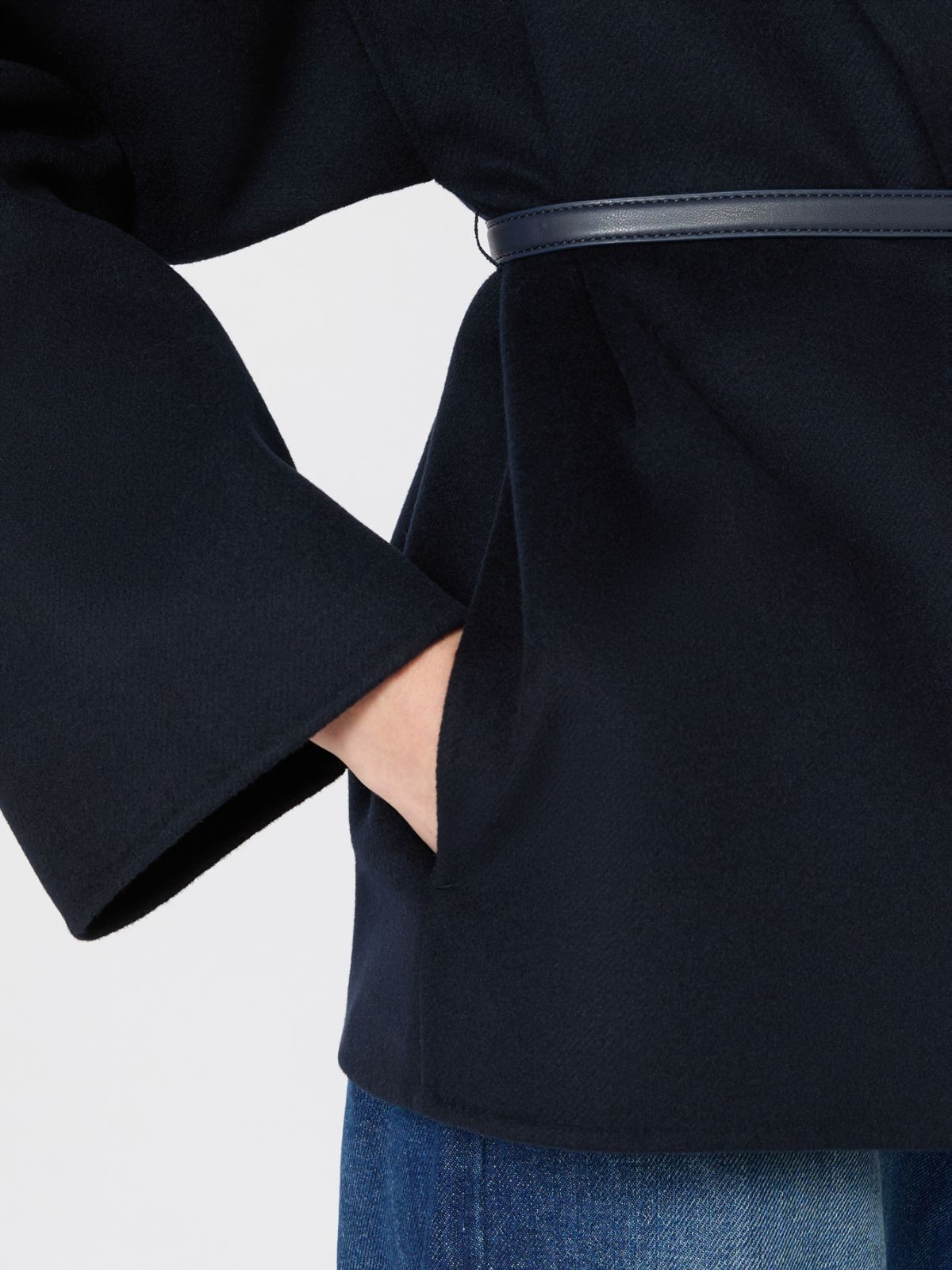 Robenmantel aus Wolle, Kaschmir und Seide - BLAU - Max Mara - 5