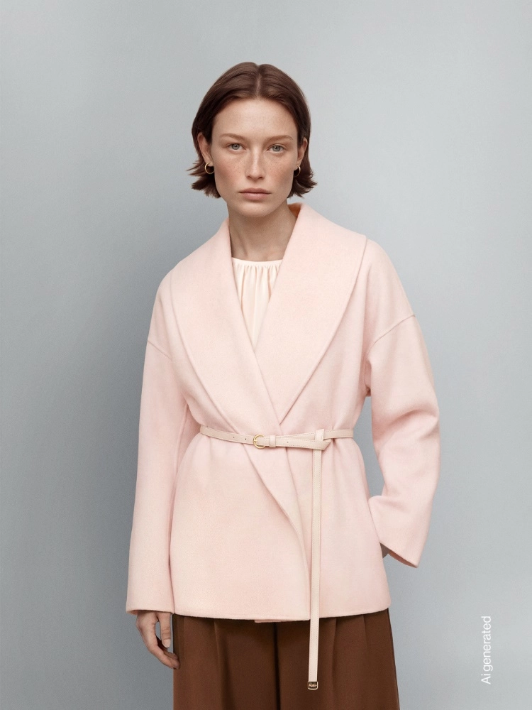Wool, cashmere and silk robe coat + PINK - Max Mara