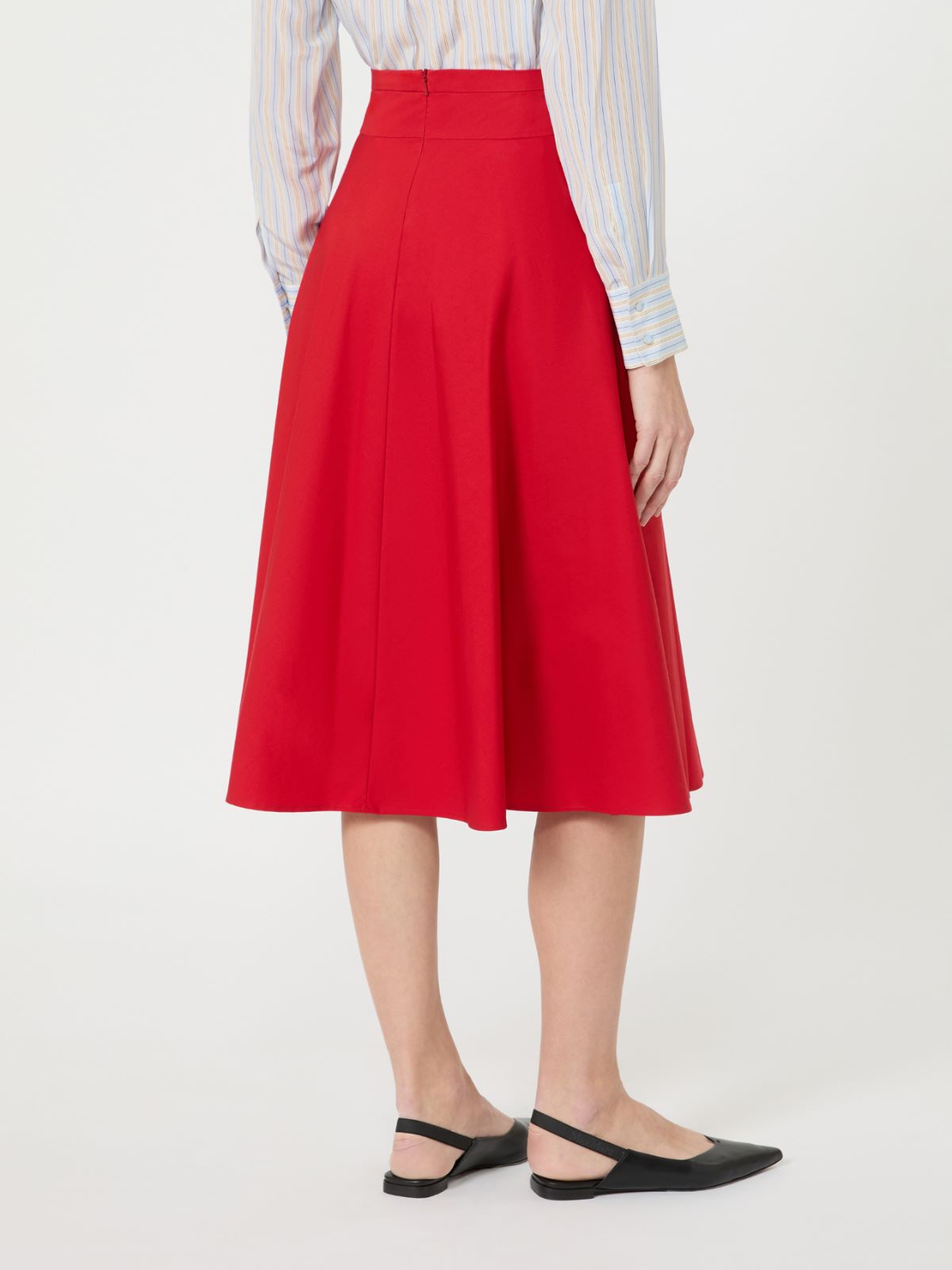 Pleated cotton skirt - RED - Max Mara - 5