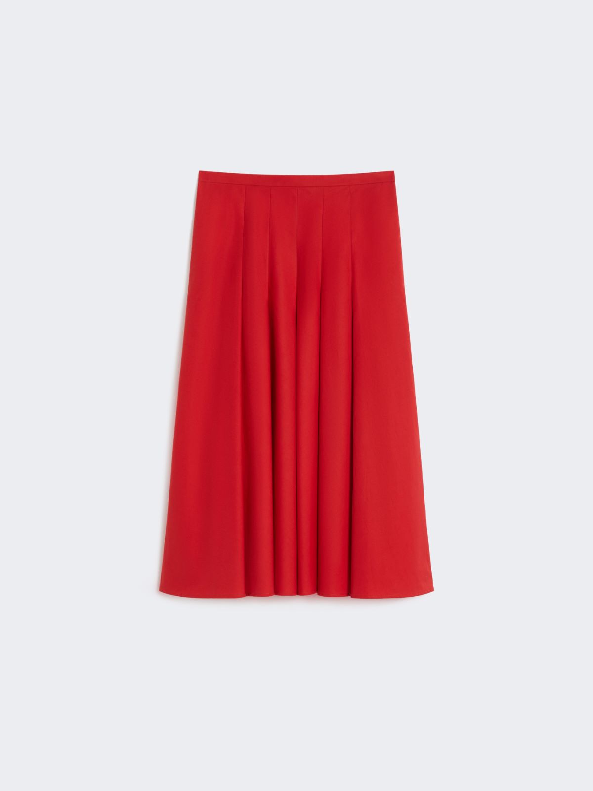 Pleated cotton skirt - RED - Max Mara - 5