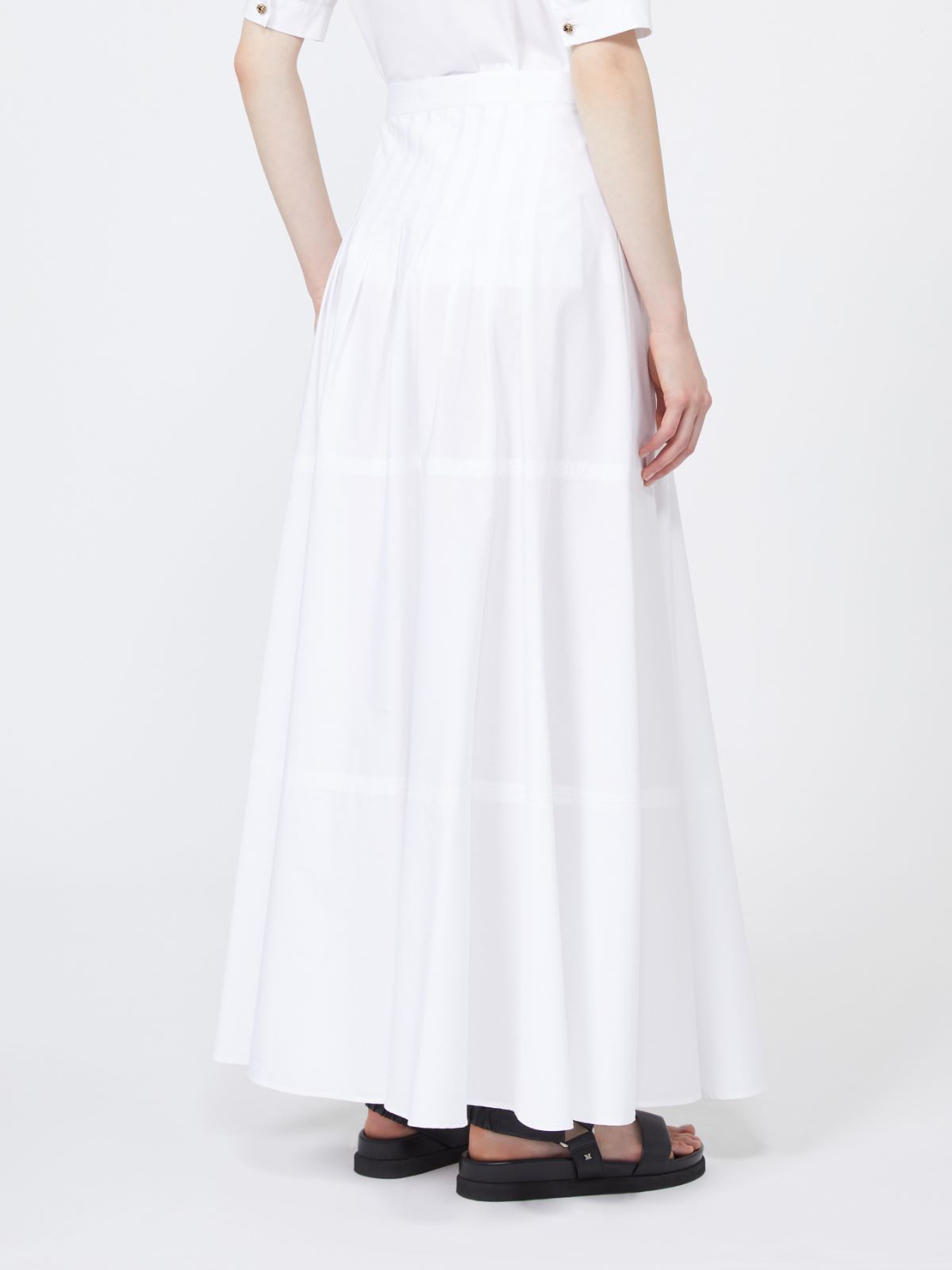 Langer Rock aus Baumwollpopeline - WEISS - Max Mara - 9