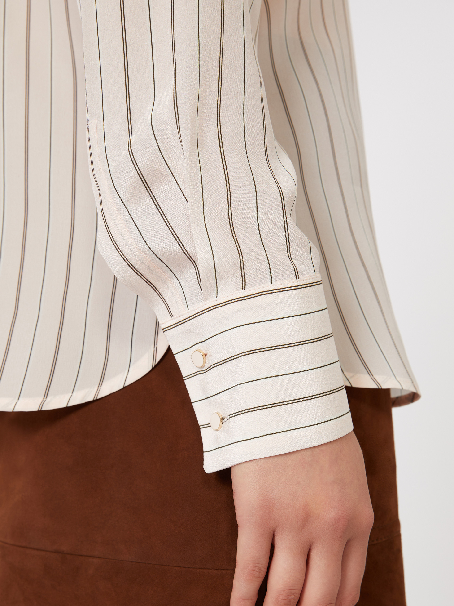 Printed crepe de chine shirt - PINK - Max Mara - 4