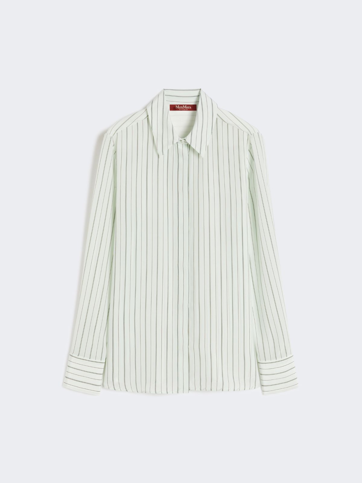 Printed crepe de chine shirt - GREEN - Max Mara - 9