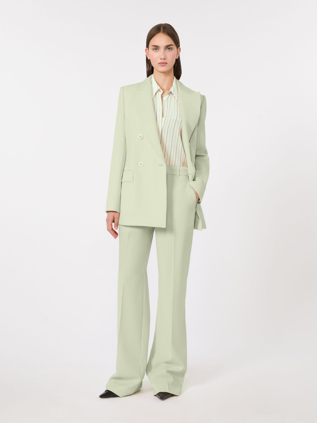 Printed crepe de chine shirt - GREEN - Max Mara - 9