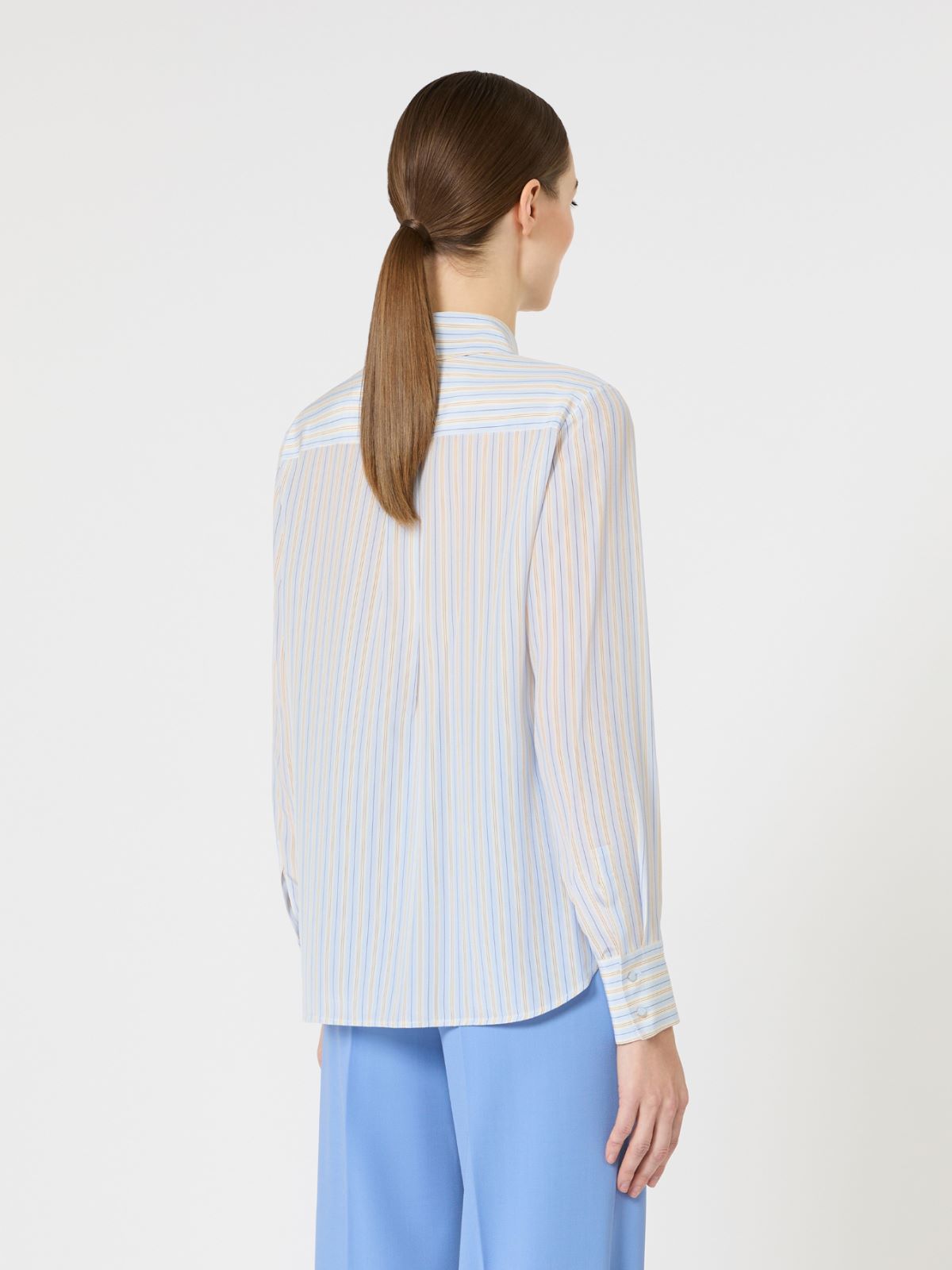 Printed crepe de chine shirt - LIGHT BLUE - Max Mara - 5