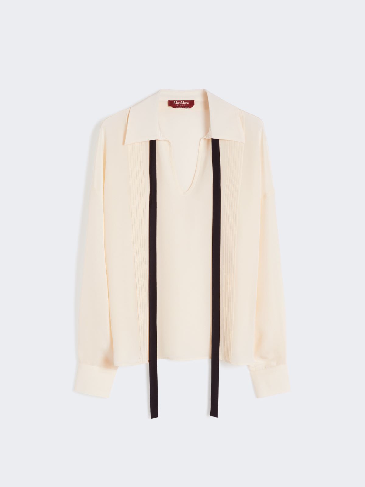 Silk blouse with bow tie - BEIGE - Max Mara - 6