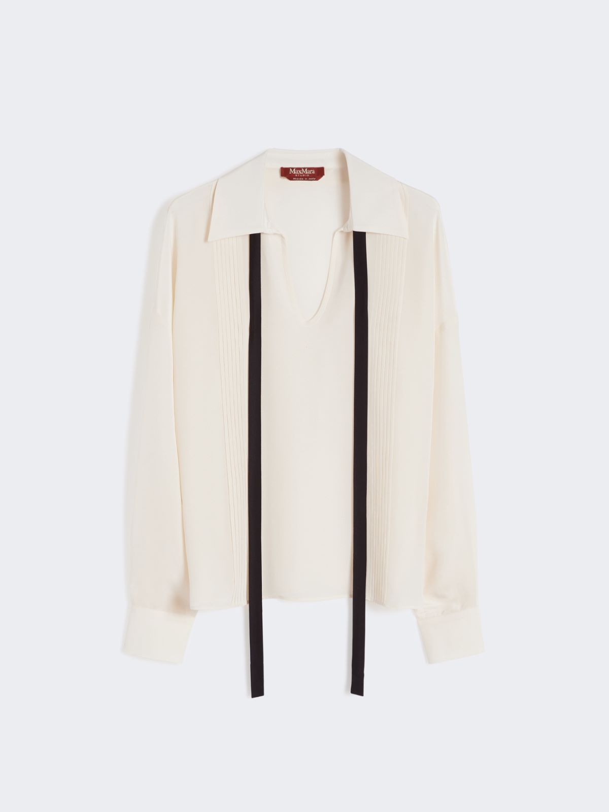 Silk blouse with bow tie - BEIGE - Max Mara - 10