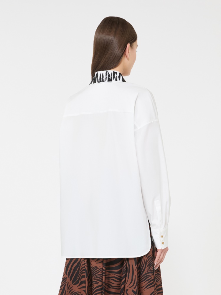 Koszula oversize z popeliny - BIAŁY - 3