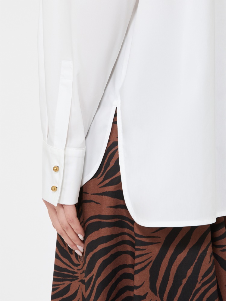 Koszula oversize z popeliny - BIAŁY - 5