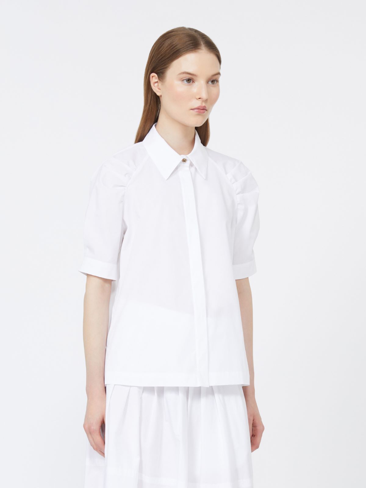 Cotton poplin shirt - OPTICAL WHITE - Max Mara - 10