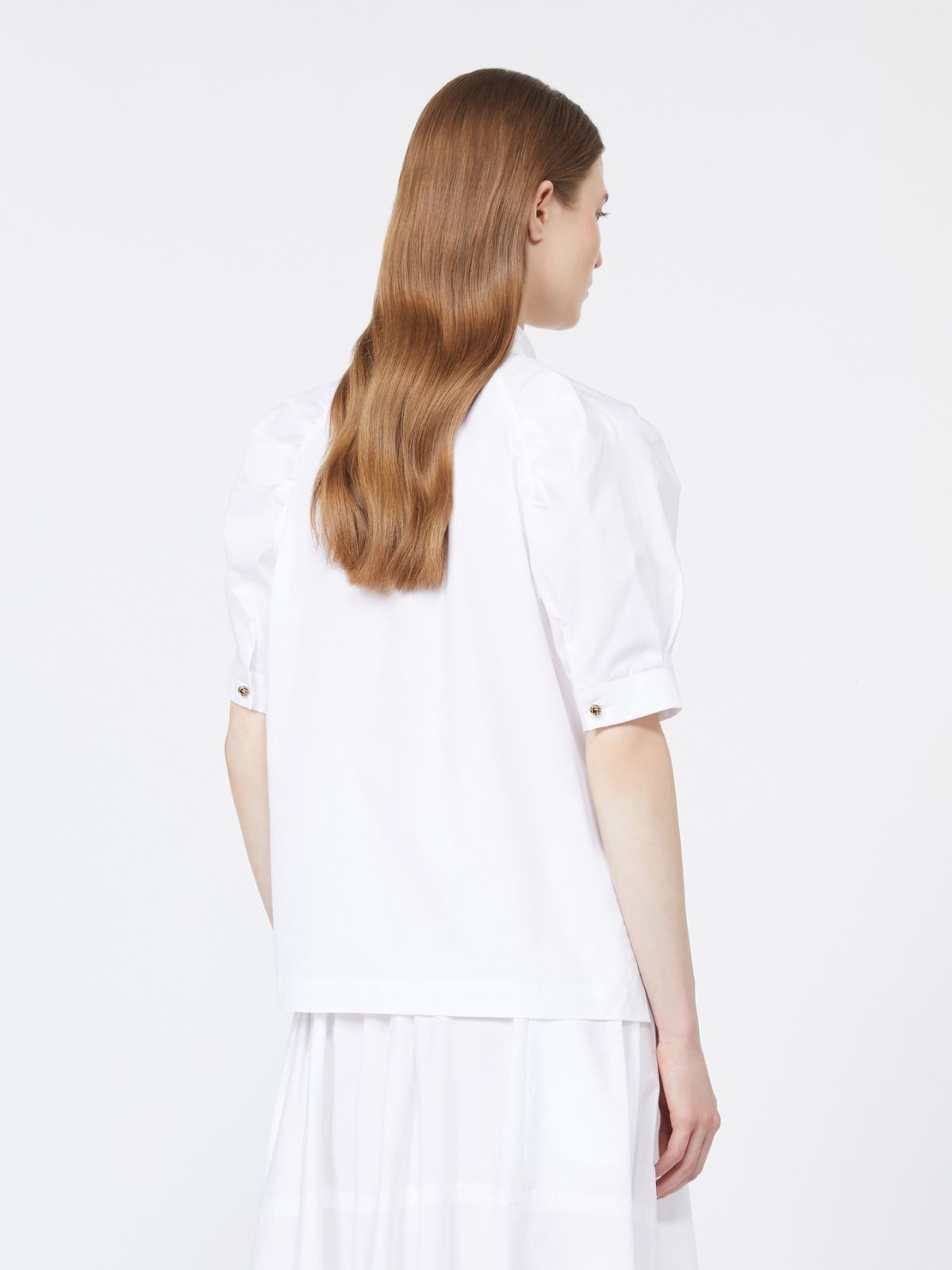 Cotton poplin shirt - OPTICAL WHITE - Max Mara - 10