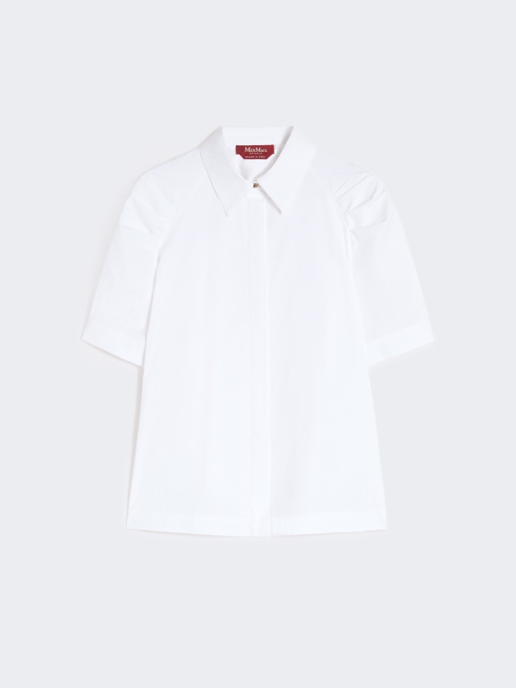 Cotton poplin shirt - OPTICAL WHITE - Max Mara