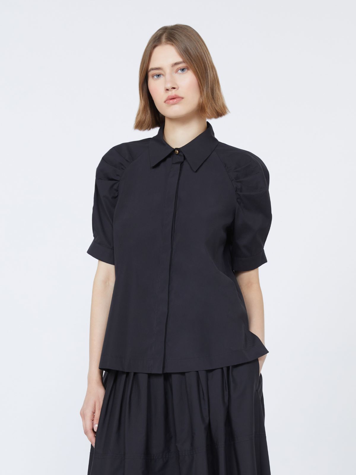 Cotton poplin shirt - BLACK - Max Mara - 9