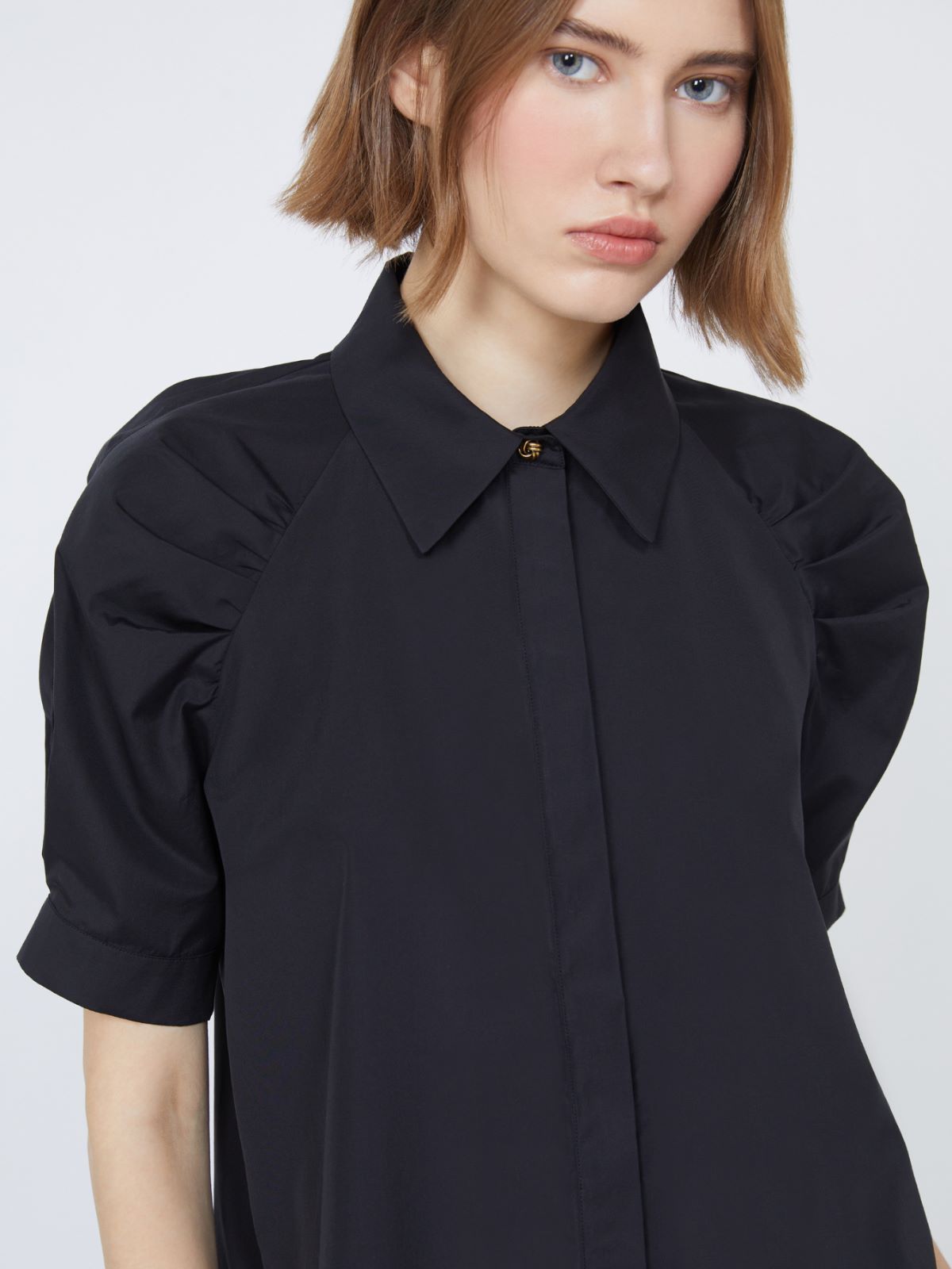 Cotton poplin shirt - BLACK - Max Mara - 9