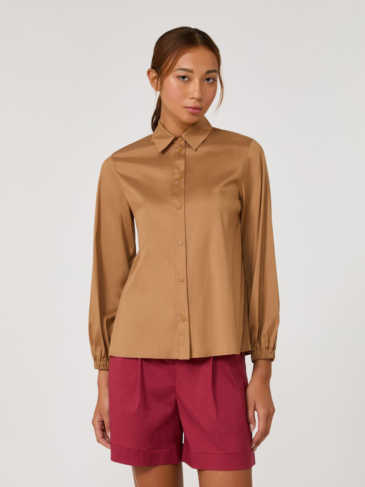 Camisa de popelina de mezcla de algodón - CAMEL - Max Mara - 2