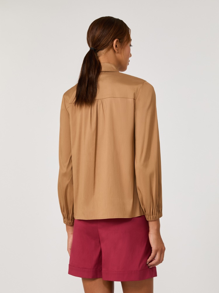 Camisa de popelina de mezcla de algodón - CAMEL - Max Mara - 3