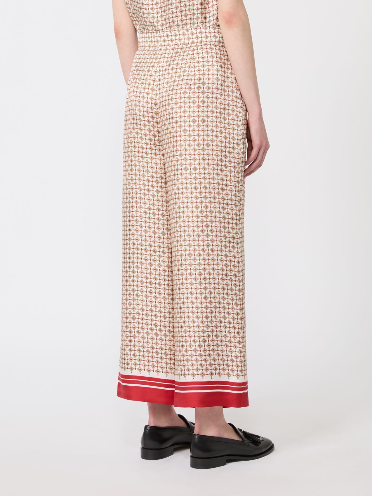 Printed silk trousers - RED - Max Mara - 5