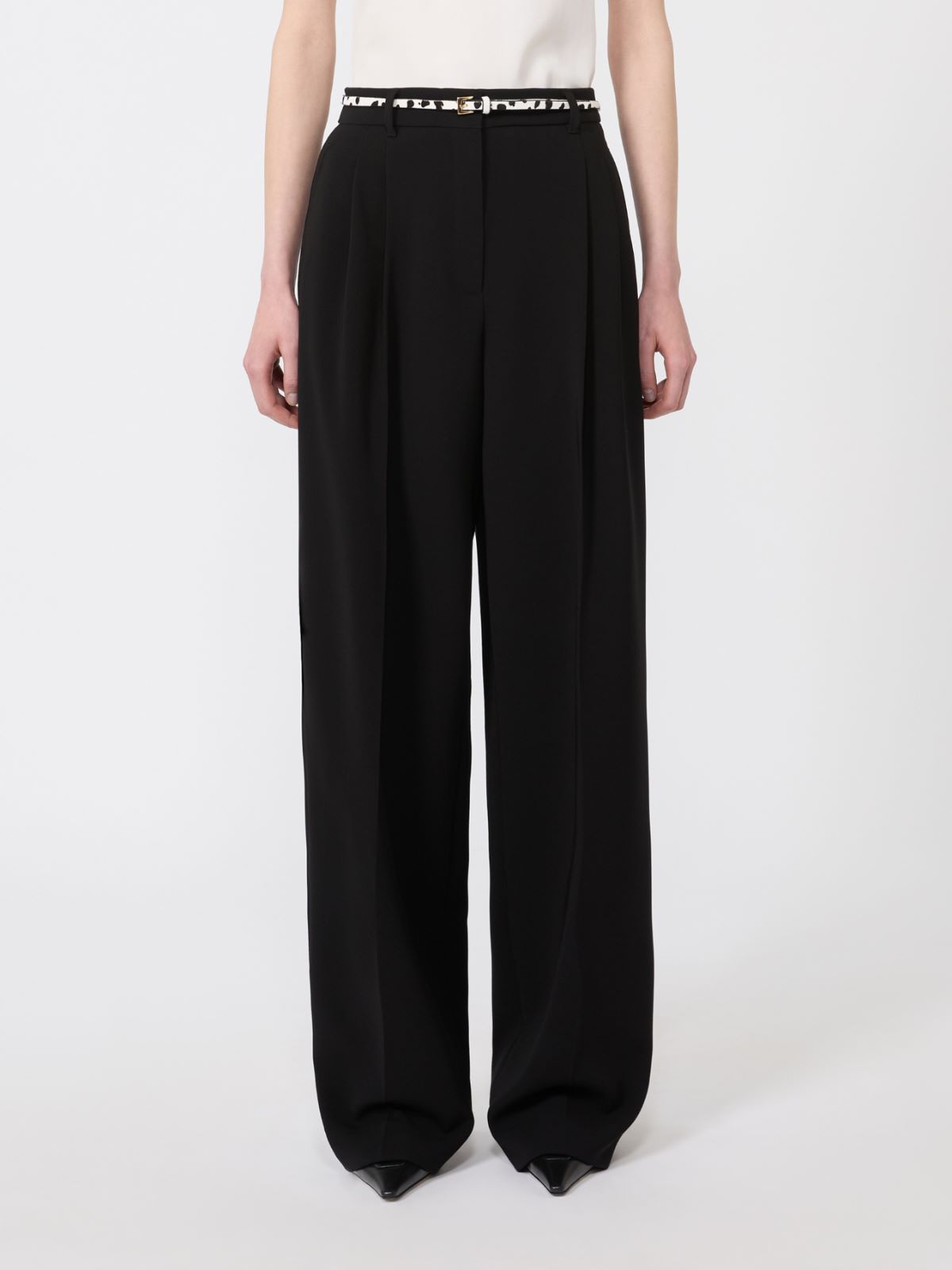 Flowing cady trousers - BLACK - Max Mara - 5