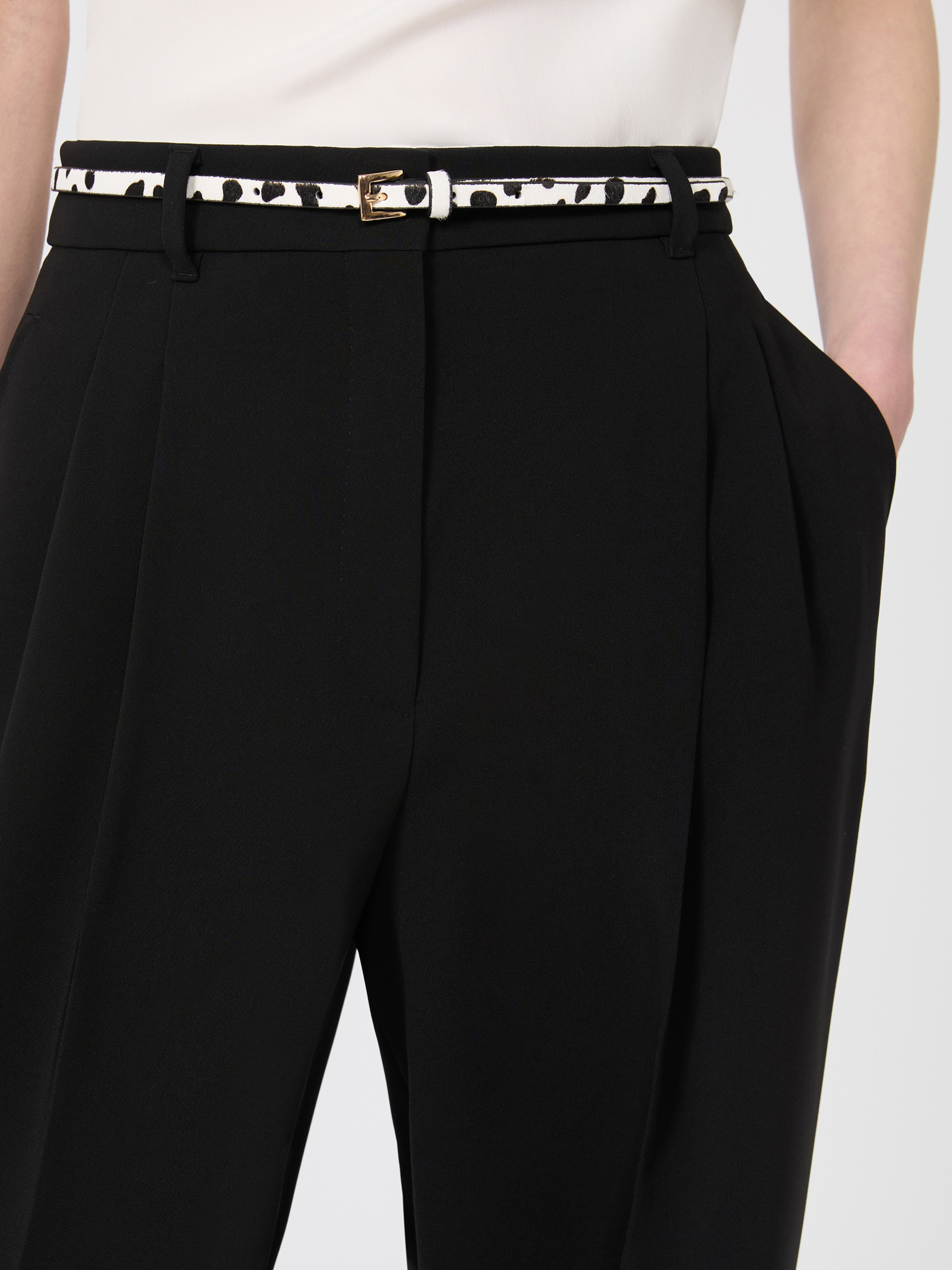 Flowing cady trousers - BLACK - Max Mara - 4