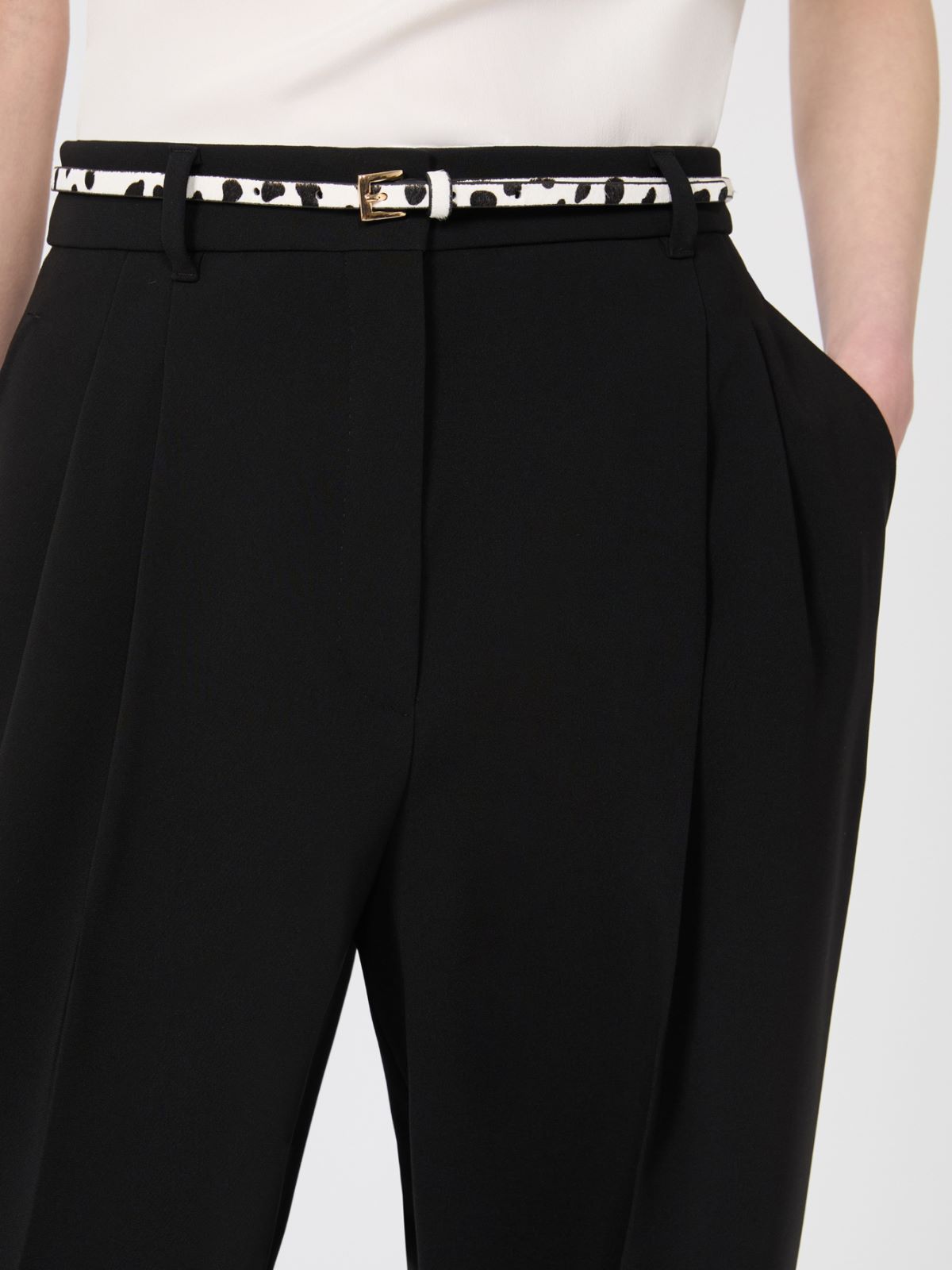 Flowing cady trousers - BLACK - Max Mara - 5
