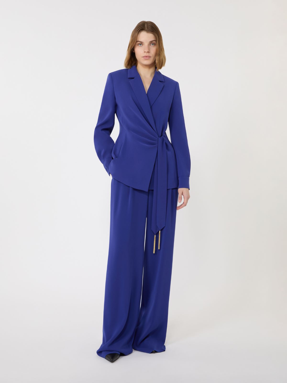 Lightweight cady trousers - CORNFLOWER BLUE - Max Mara