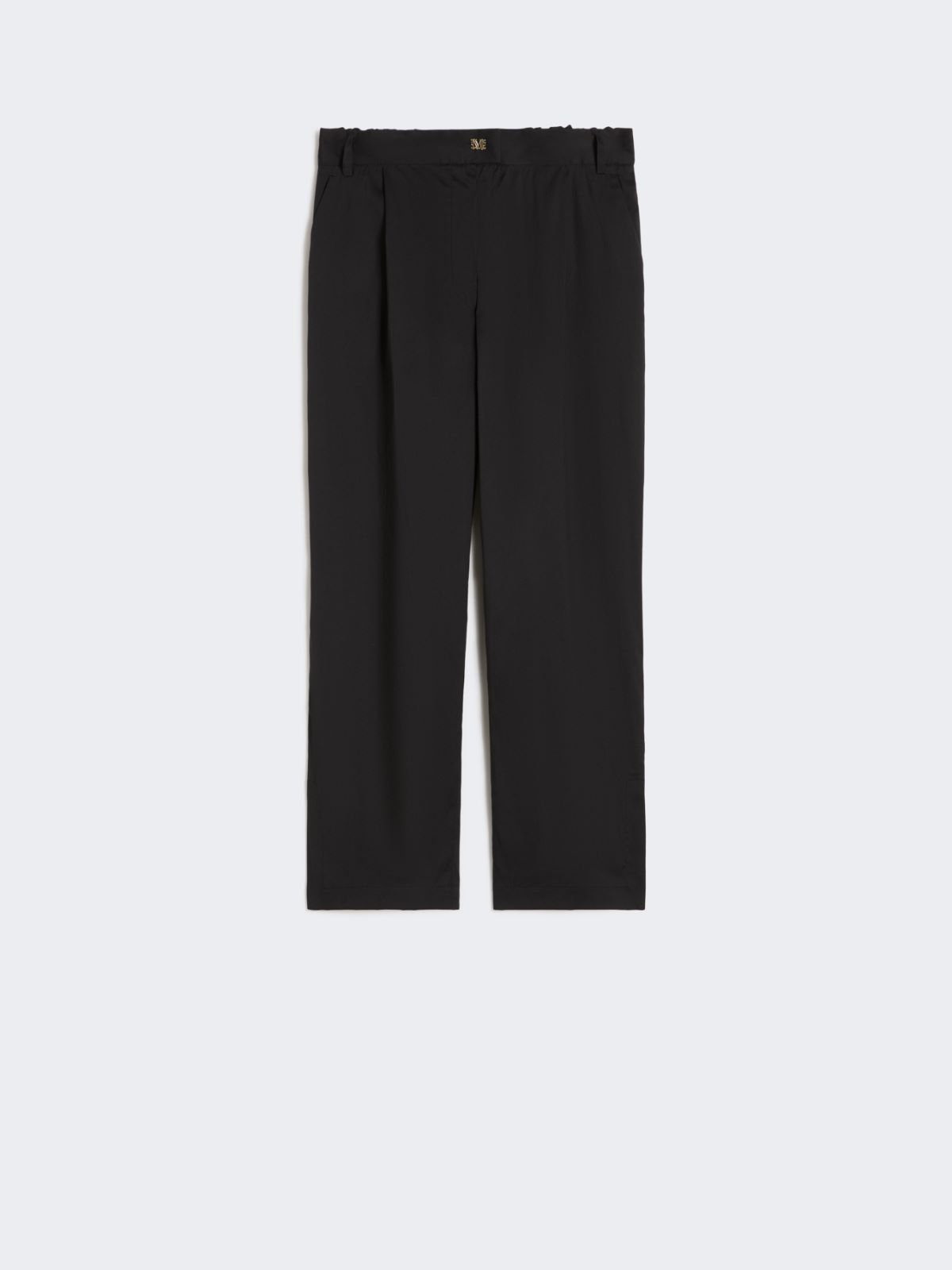 Stretch cotton Capri trousers - BLACK - 5