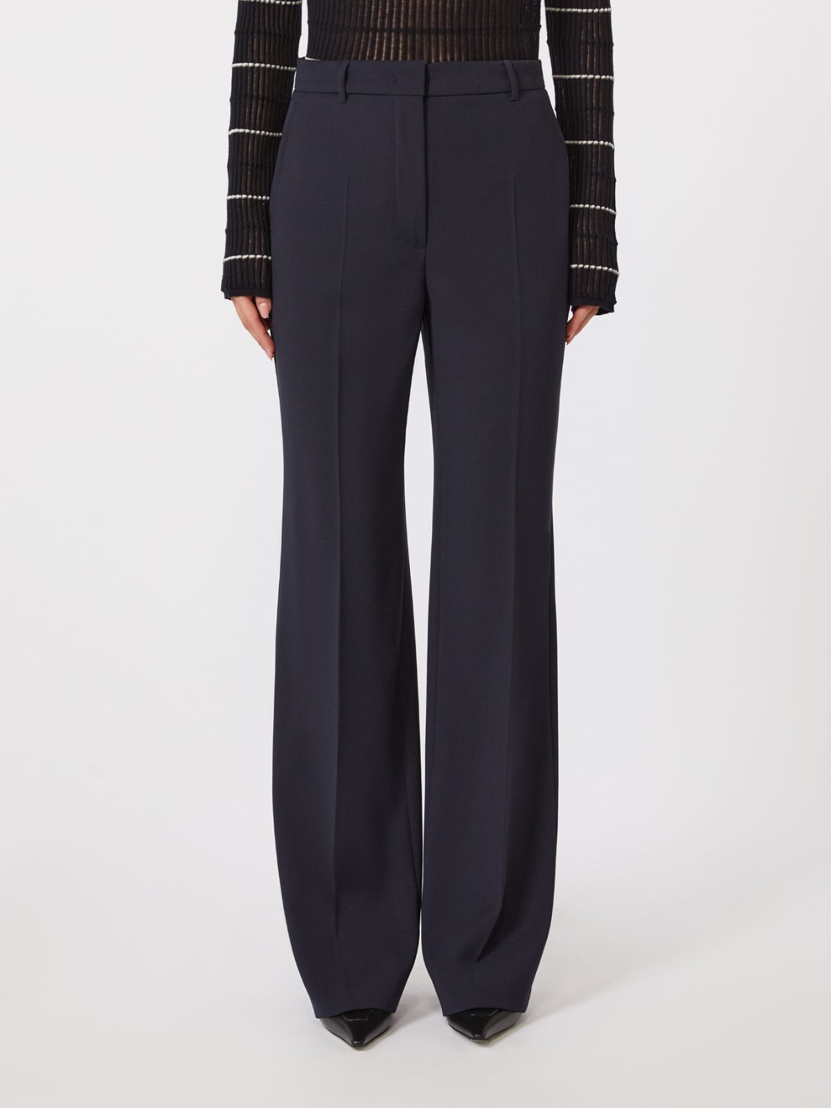 Wool crepe trousers - NAVY - Max Mara - 5