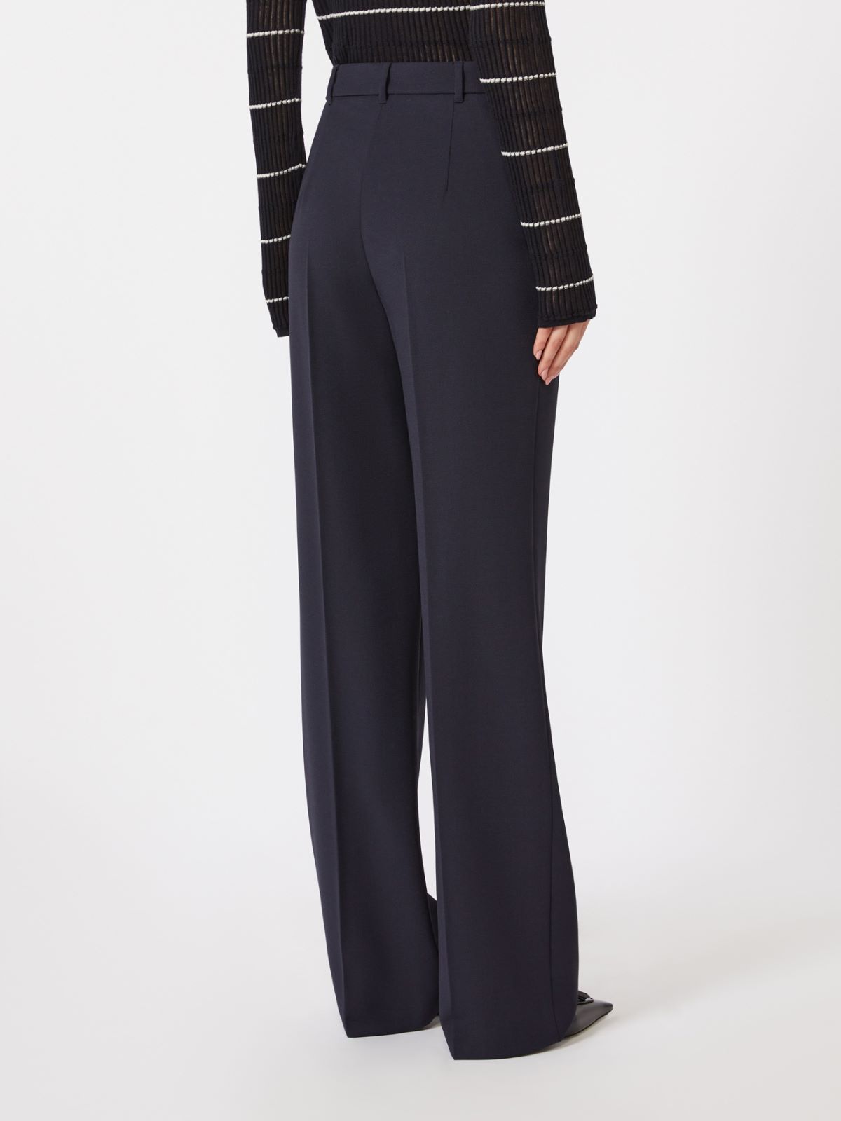 Wool crepe trousers - NAVY - Max Mara - 5