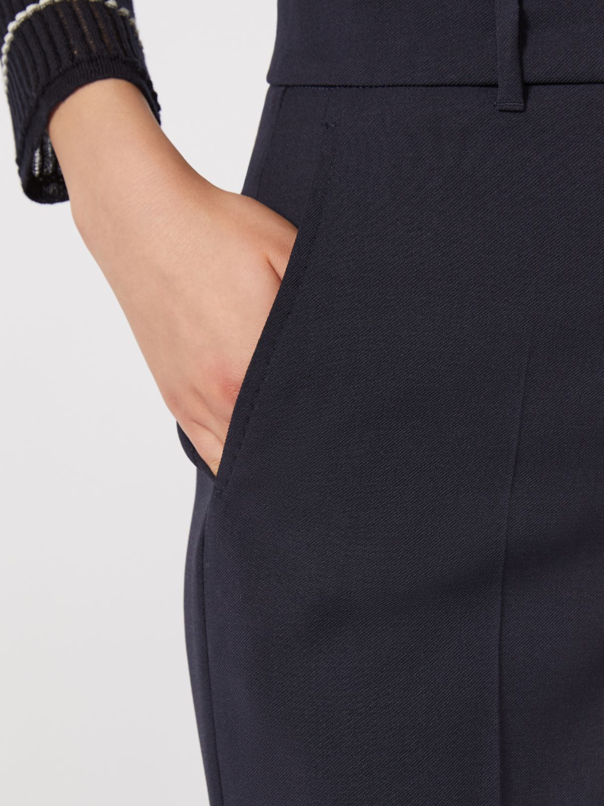 Wool crepe trousers - NAVY - Max Mara - 5