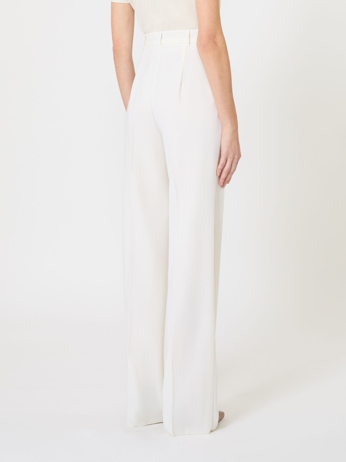 Wool crepe trousers - WHITE - Max Mara - 4