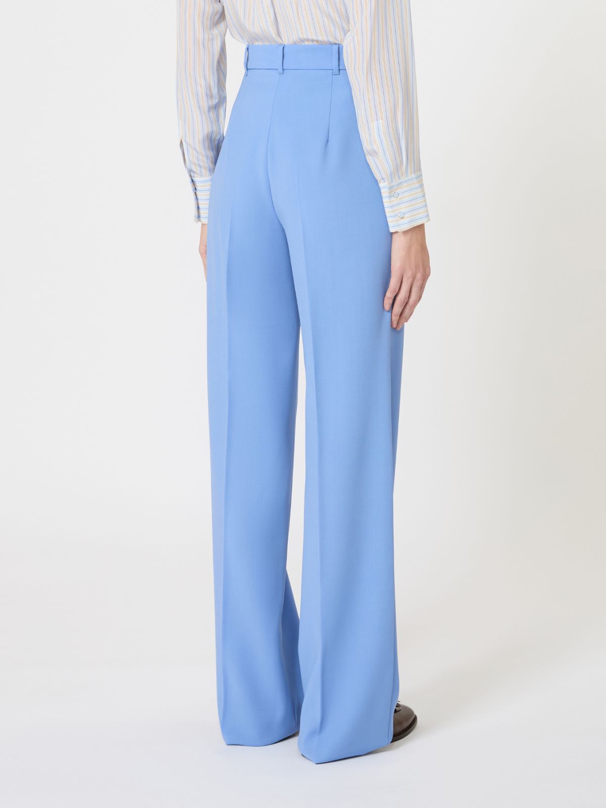 Wool crepe trousers - LIGHT BLUE - Max Mara - 5