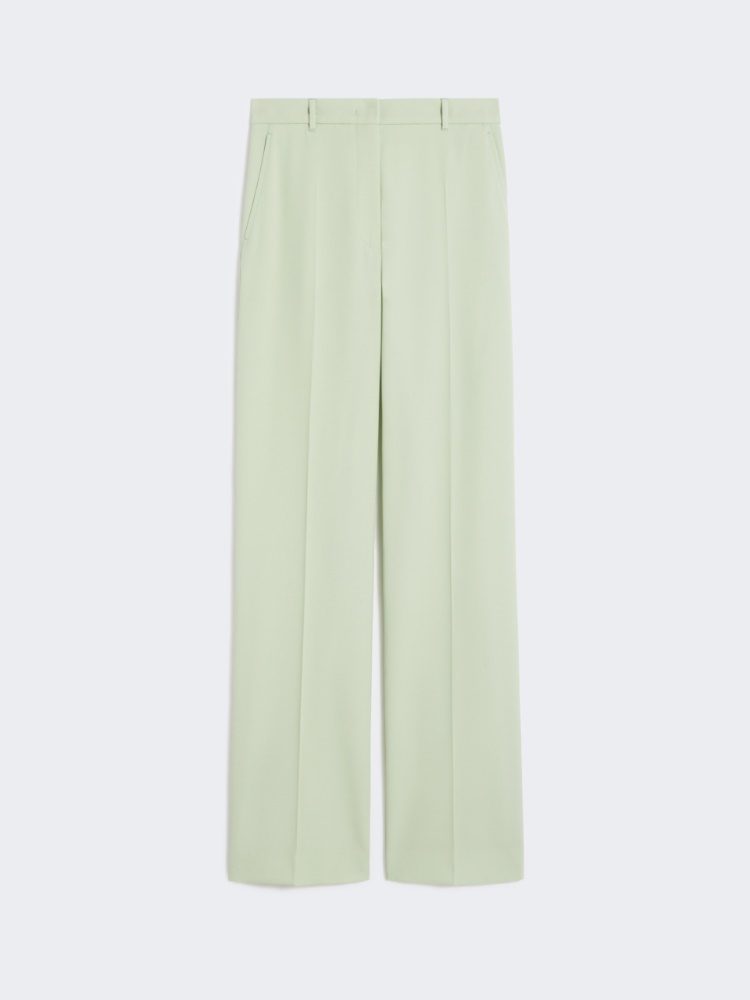 Wool crepe trousers - GREEN - Max Mara