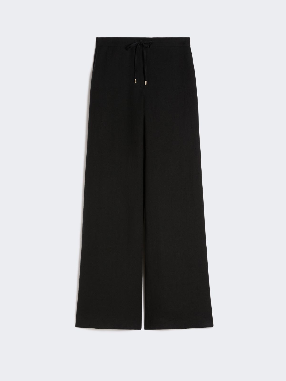 Linen twill trousers - BLACK - 4