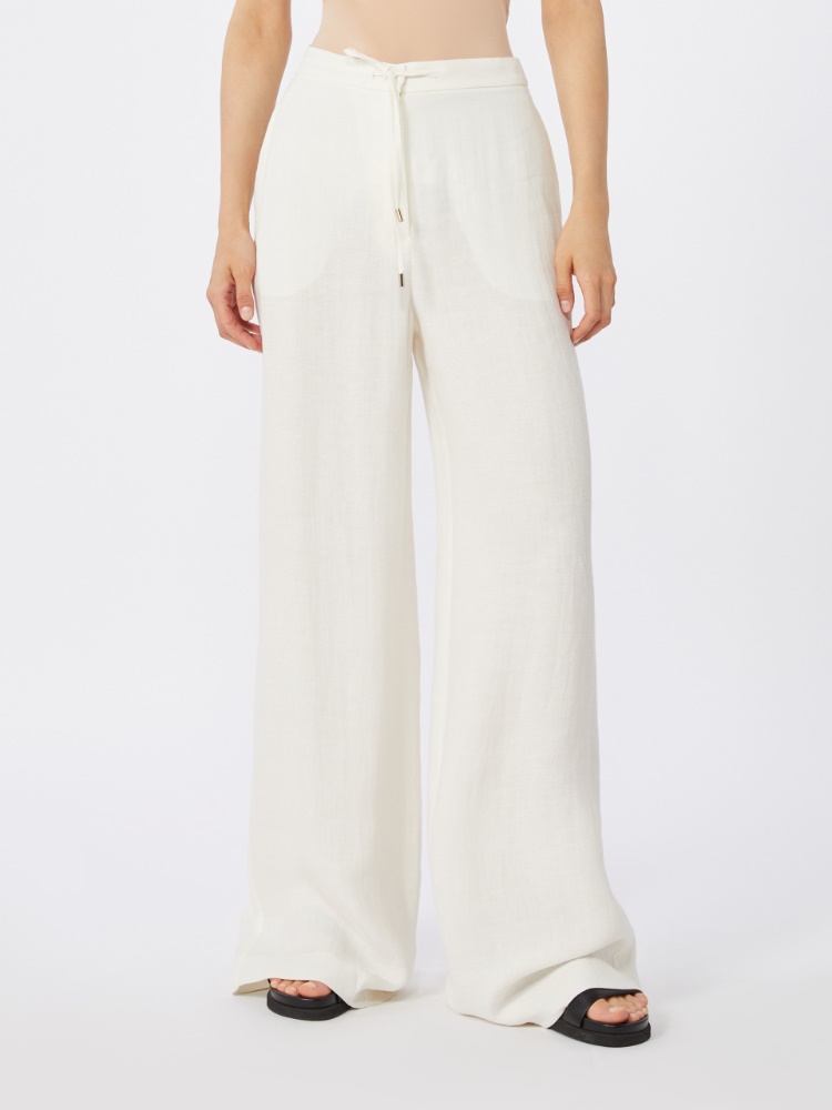 Linen twill trousers - NATURAL - Max Mara - 2