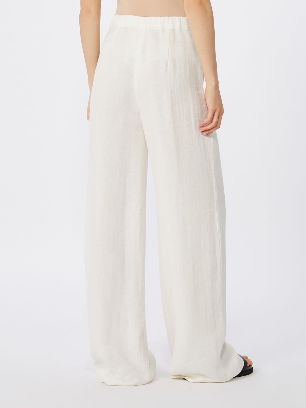Linen twill trousers - NATURAL - Max Mara - 3