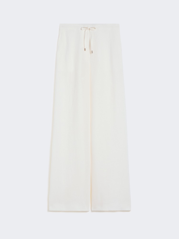 Linen twill trousers - NATURAL - Max Mara
