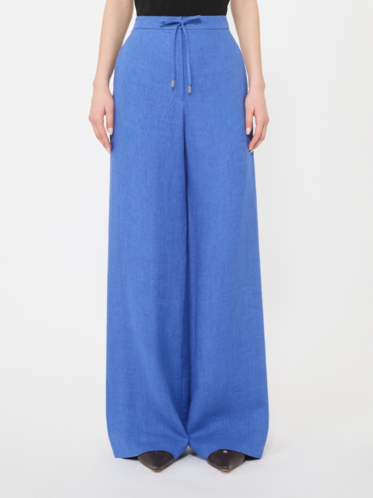 Linen twill trousers - NAVY - 2