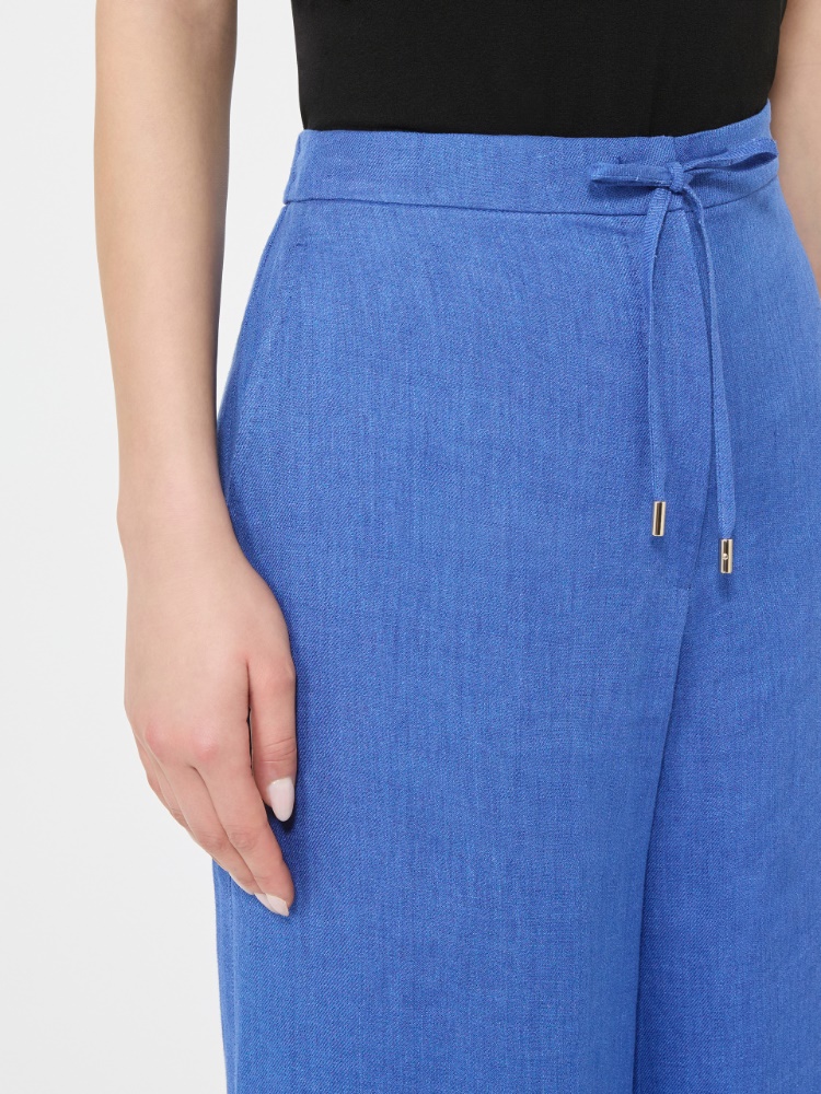 Linen twill trousers - NAVY - 4