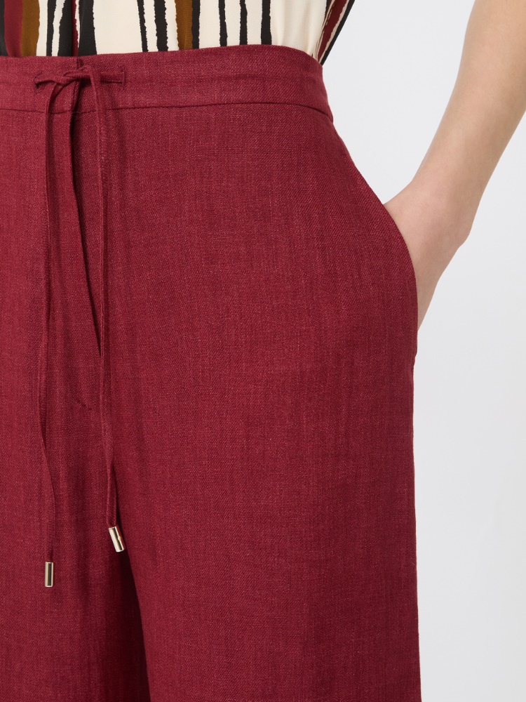 Pantalone in batavia di lino - MATTONE ROSSO - 4