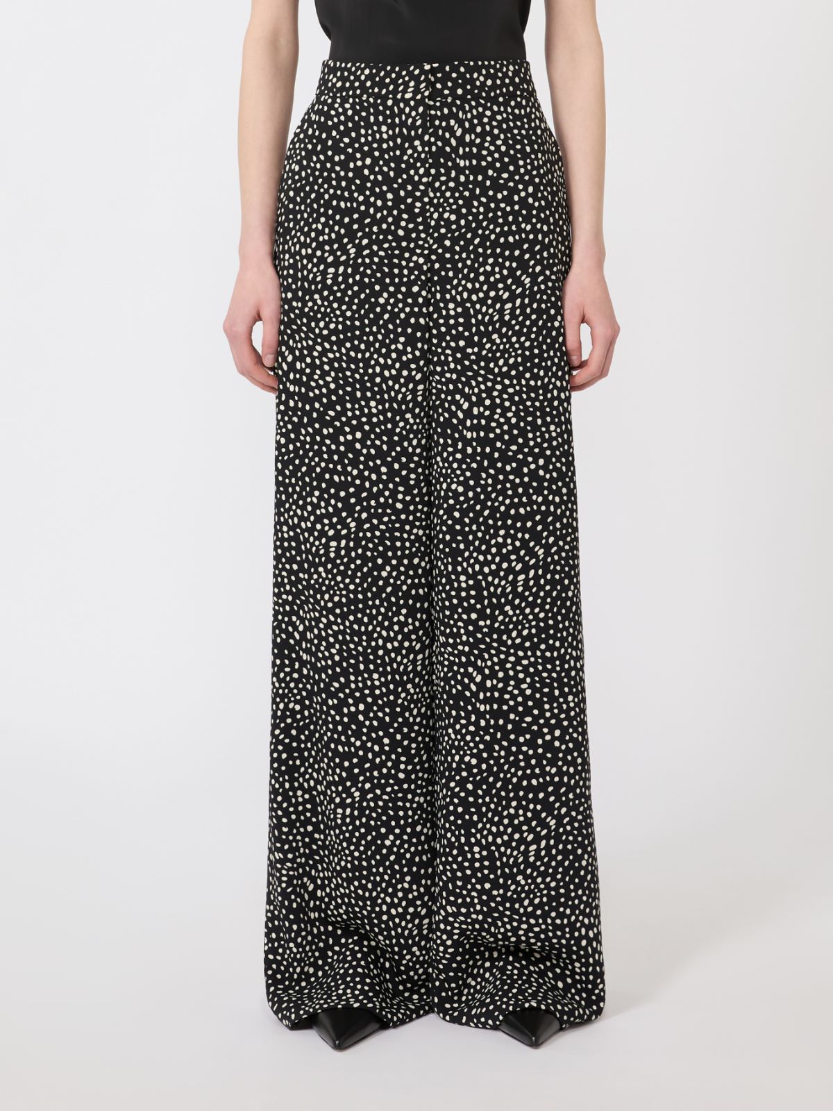 Printed sablé trousers - BLACK - Max Mara - 5