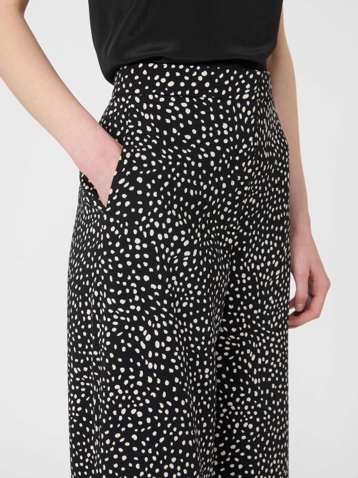 Printed sablé trousers - BLACK - Max Mara - 5