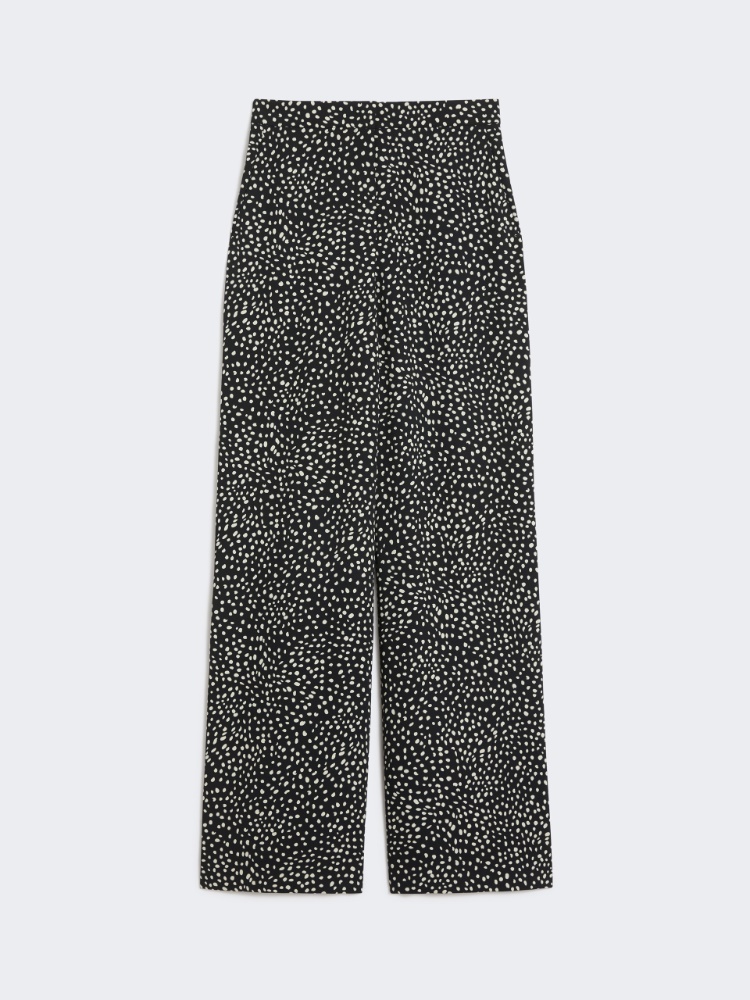 Printed sablé trousers - BLACK - Max Mara