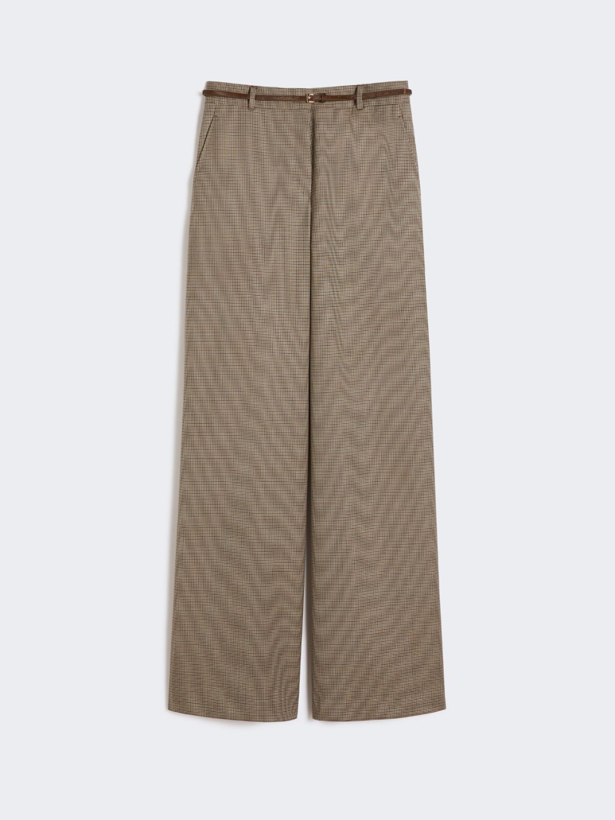 Patterned wool wide-leg trousers - CARAMEL - Max Mara - 5
