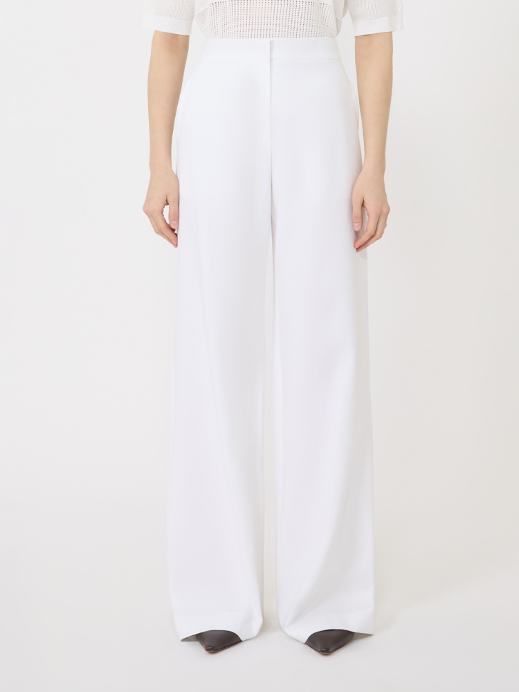 Cotton crêpe trousers - WHITE - Max Mara - 2