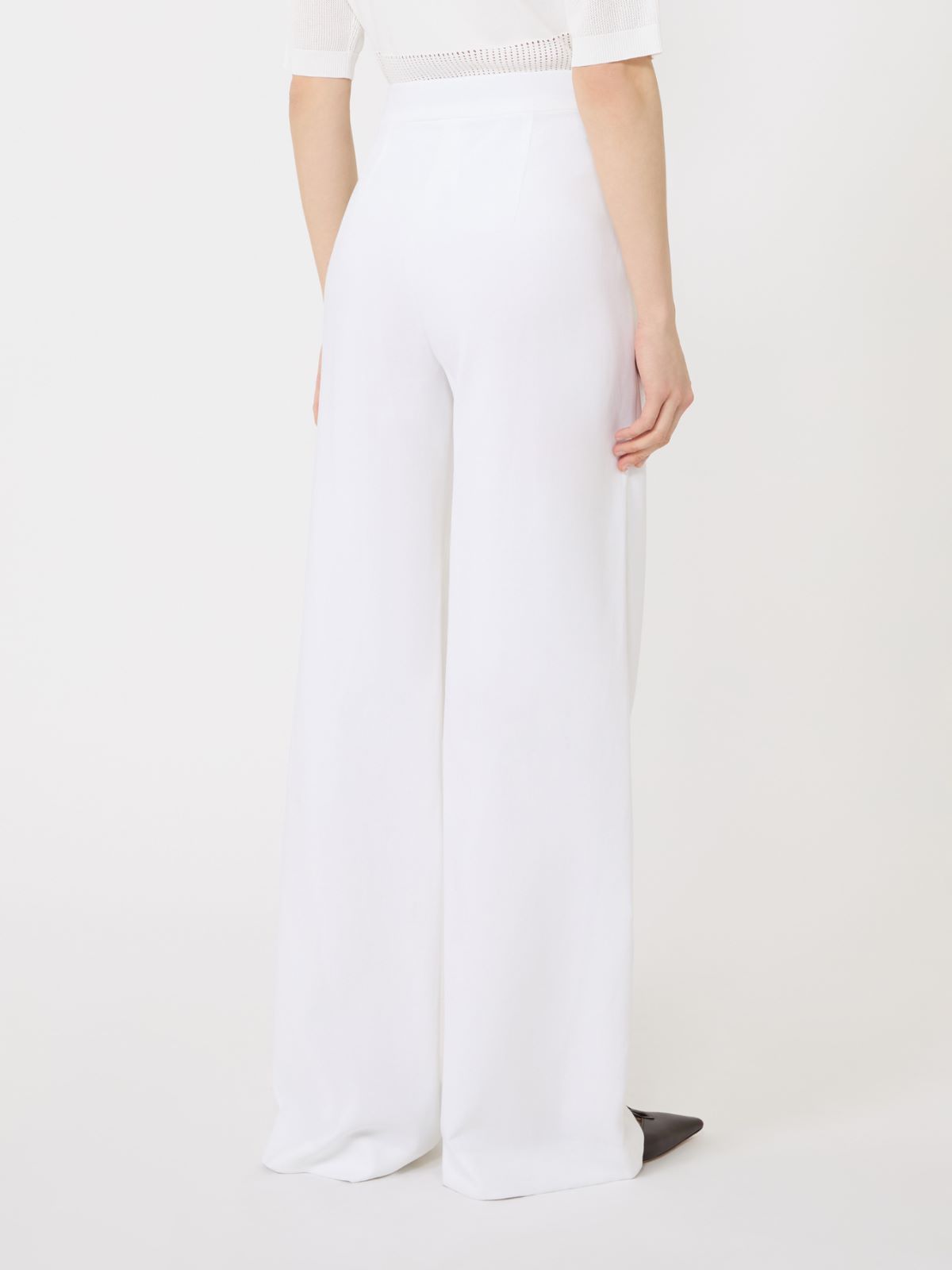 Cotton crêpe trousers - WHITE - Max Mara - 3