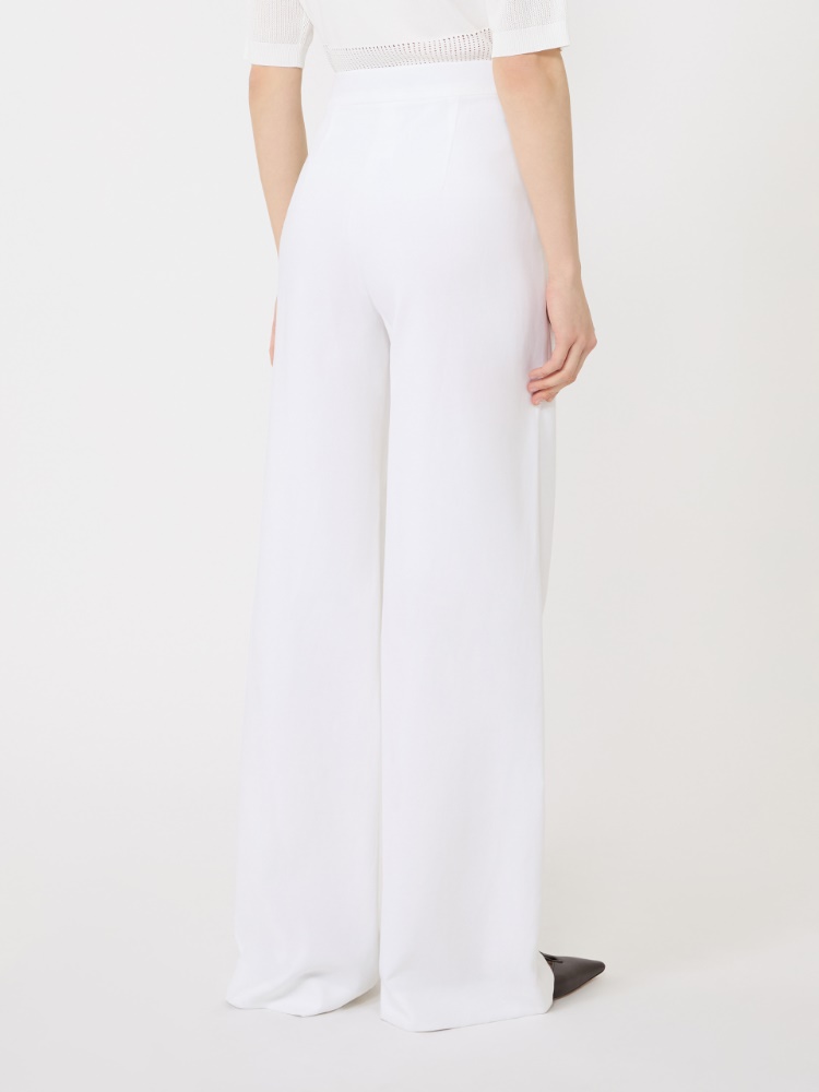 Cotton crêpe trousers - WHITE - Max Mara - 3