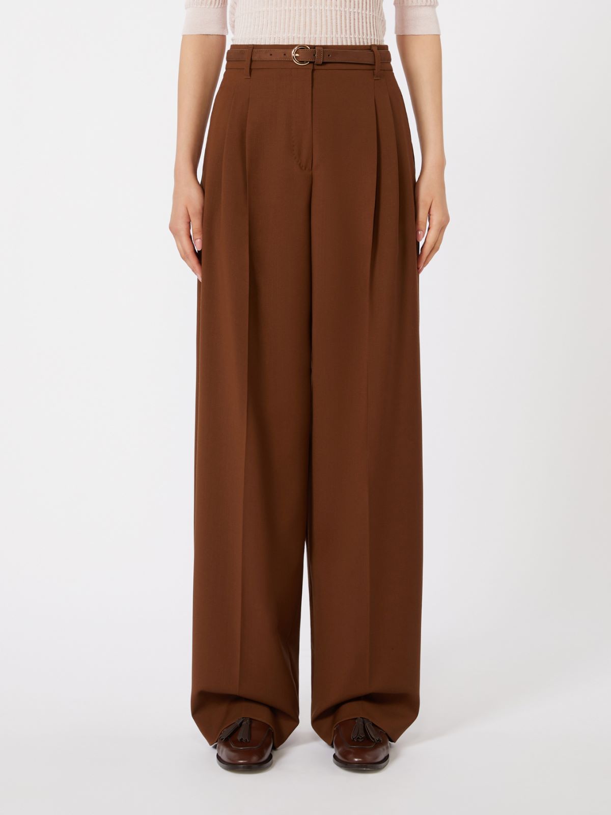 Flowing wool trousers - CHOCOLATE - Max Mara - 5