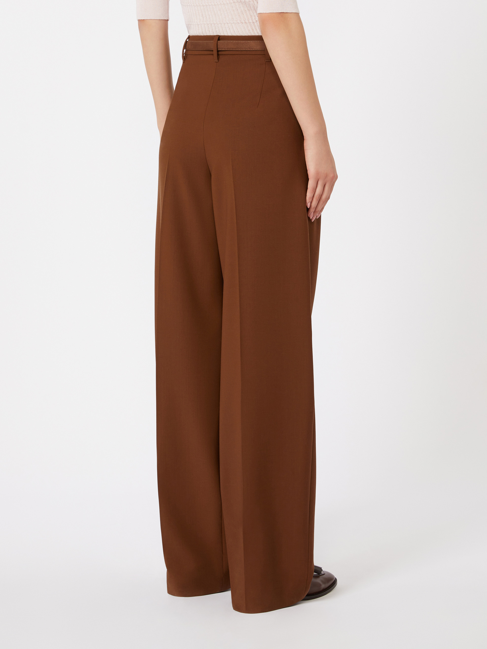 Flowing wool trousers - CHOCOLATE - Max Mara - 3