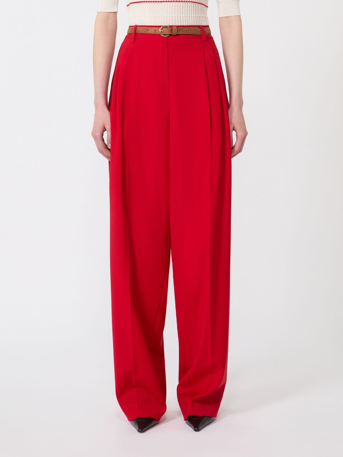 Flowing wool trousers - RED - Max Mara - 5