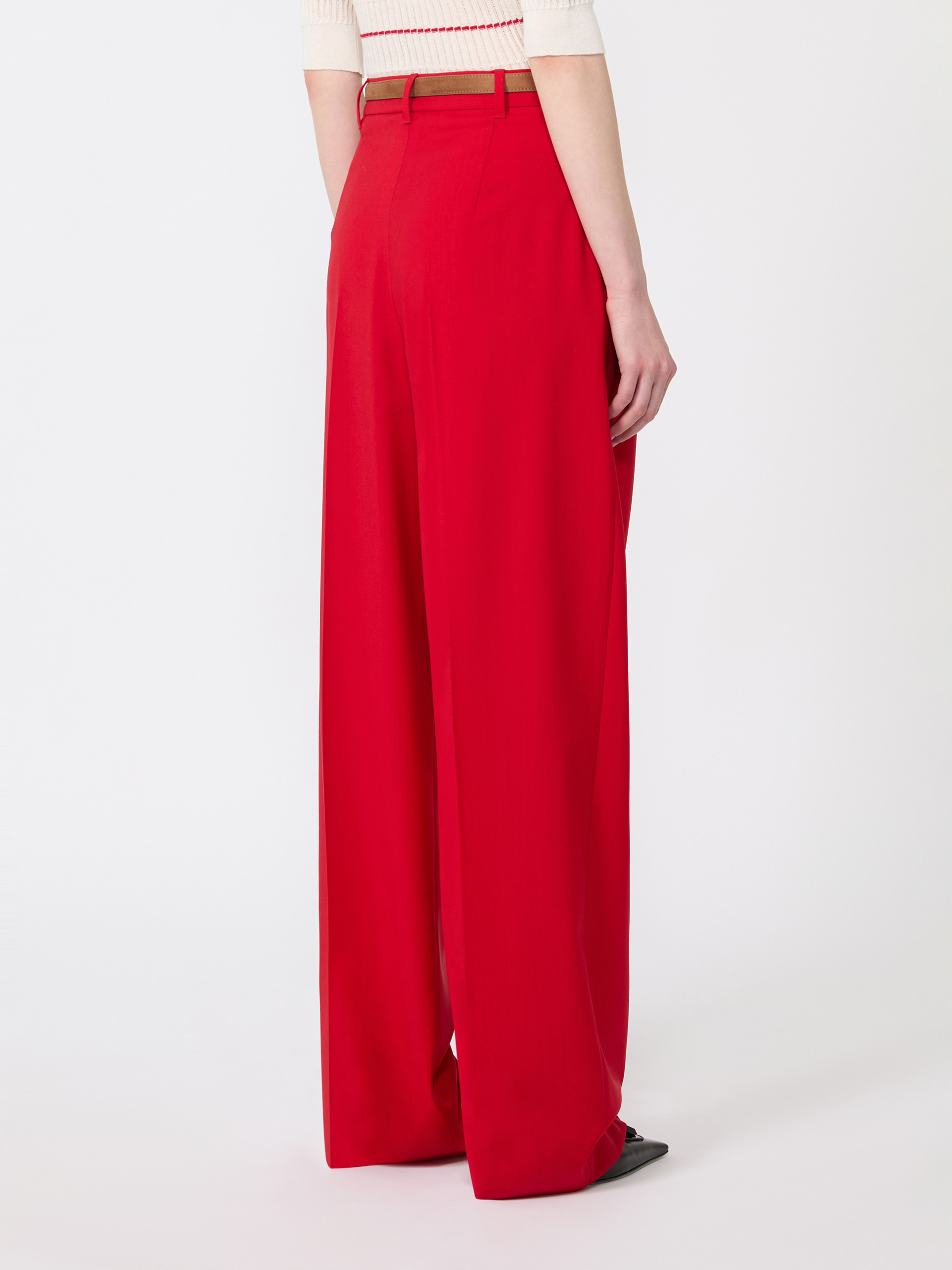 Flowing wool trousers - RED - Max Mara - 3